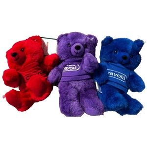 BURGER KING - VINTAGE 1986 Crayola Bears set of 3 Red/ Purple/Blue Rare Set